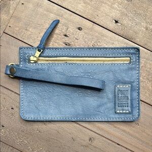 Portland Leather Goods Adriana Wristlet Pouch Indigo New